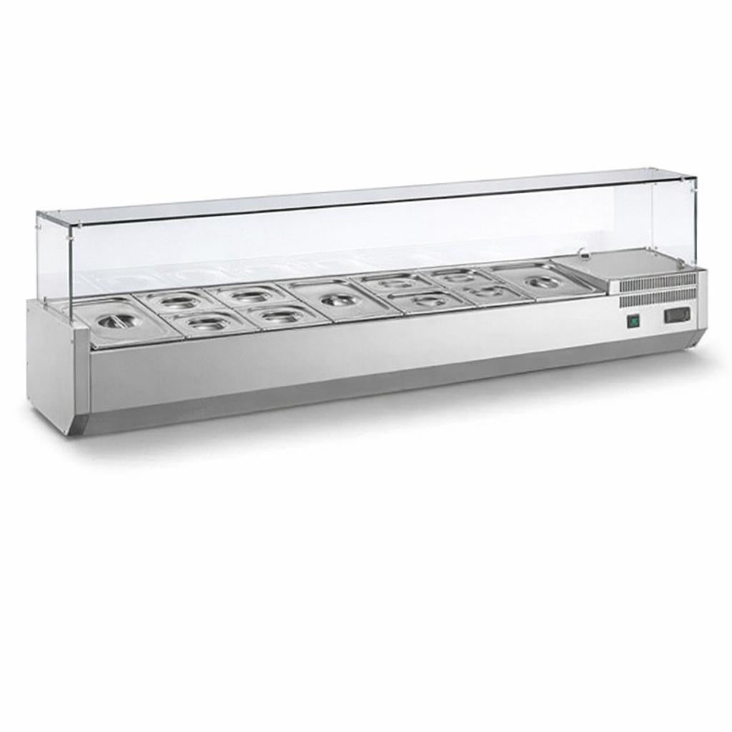 MPP-3TP Top rail Ingredient Display Case, refrigerated, countertop, 87" long,