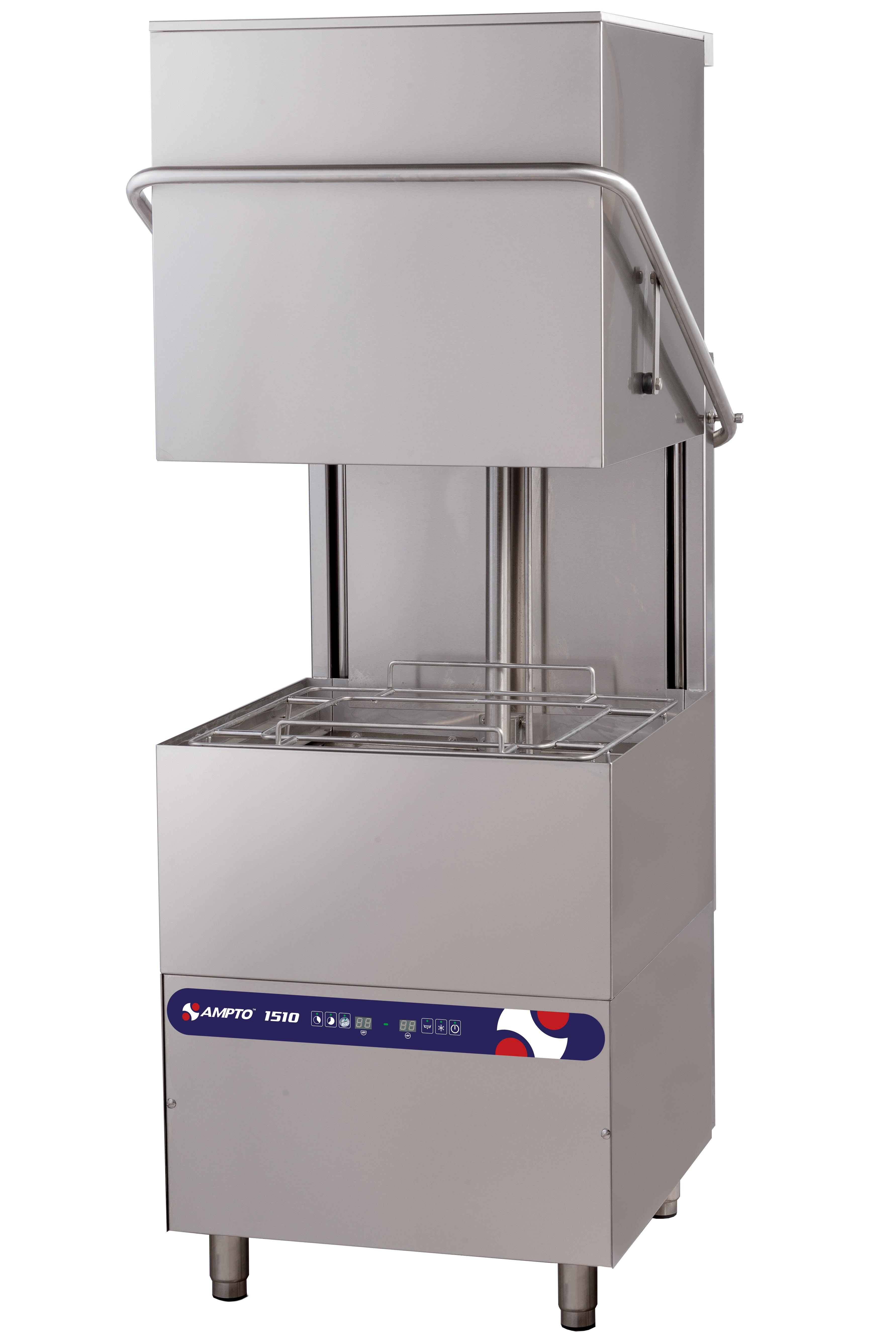 1510 Dishwasher, hood type, 34-5/8"W, high temperature, with 8.6kW booster heater, up to (30) racks per hour, - AMPTO