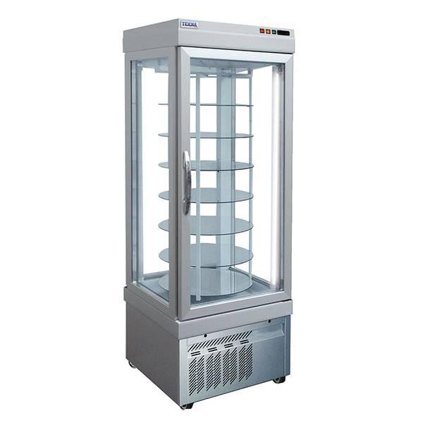 4401 NFP Revolving 4 Sided Glass Merchandiser Refrigerated