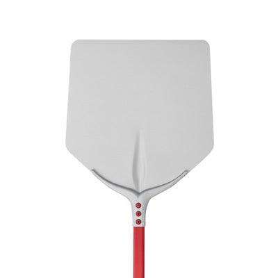 752/33A - Square pizza peel shovel, 13" x 13", 59" red handle, Made in Italy