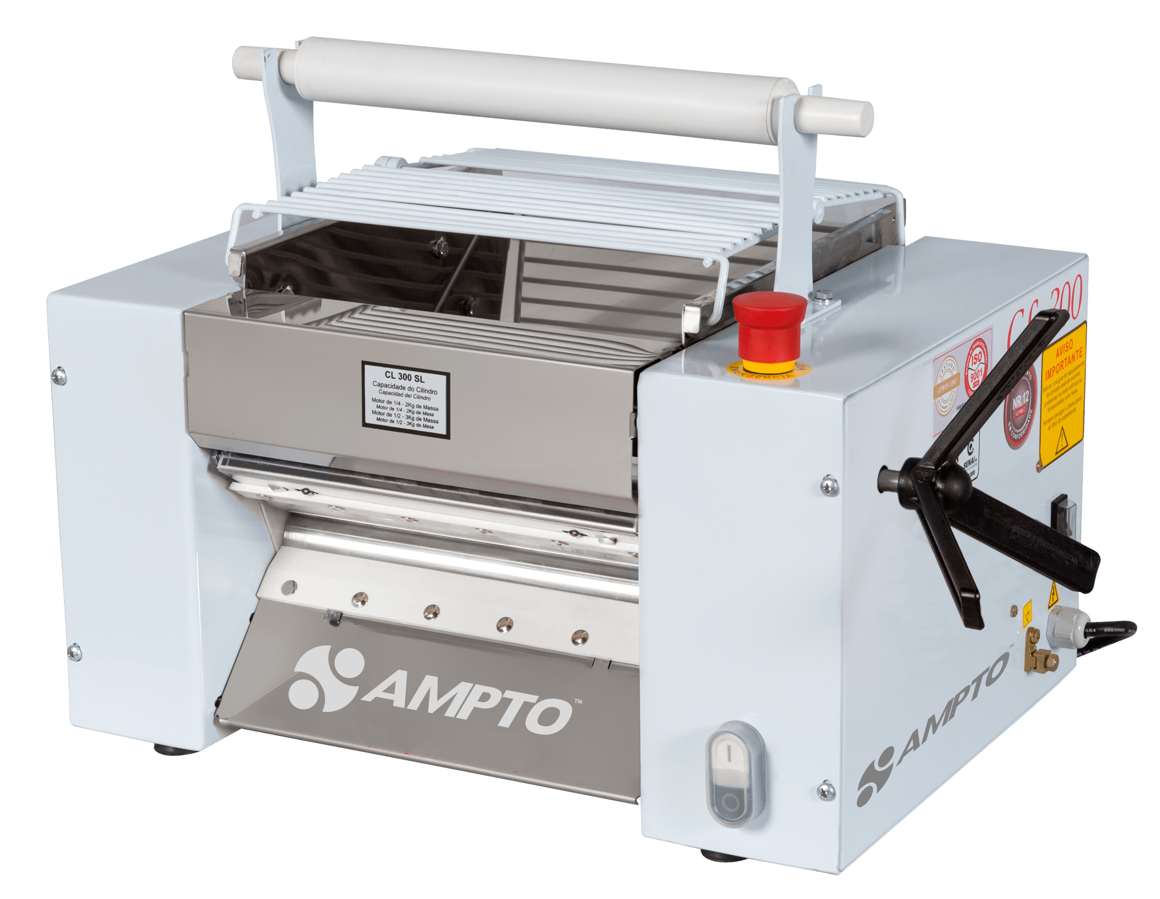 CL-300SL Dough Roller & Sheeter table top. 12'' roll width. 4.5 lbs dough capacity. 66 rpm