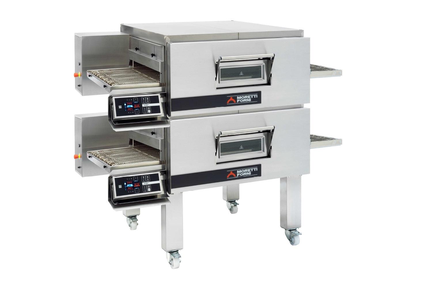 TT98E2 Electric Conveyor Pizza Oven TT98E 44'' x 32'' x 3'' Chamber 2 Deck. - AMPTO