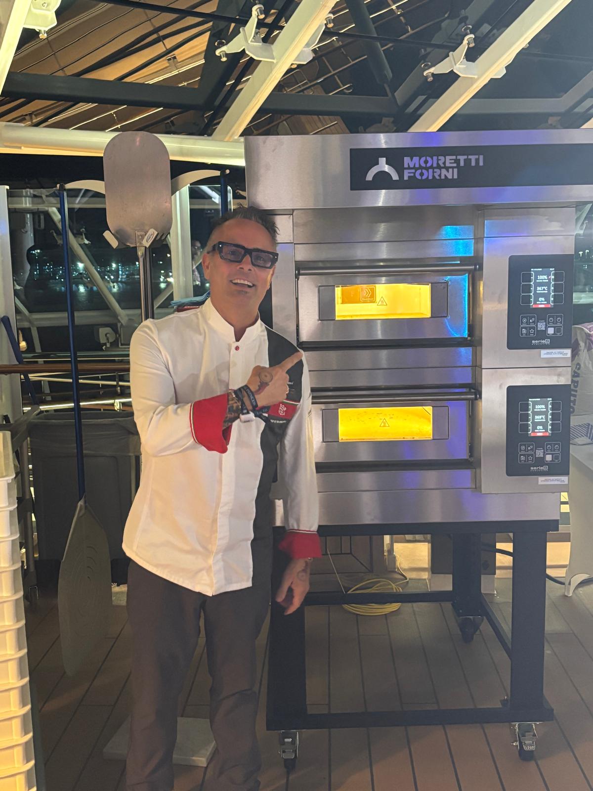 Tony Gemignani Brings Pizza Art to the Princess Cruise Naming Ceremony with Moretti Forni