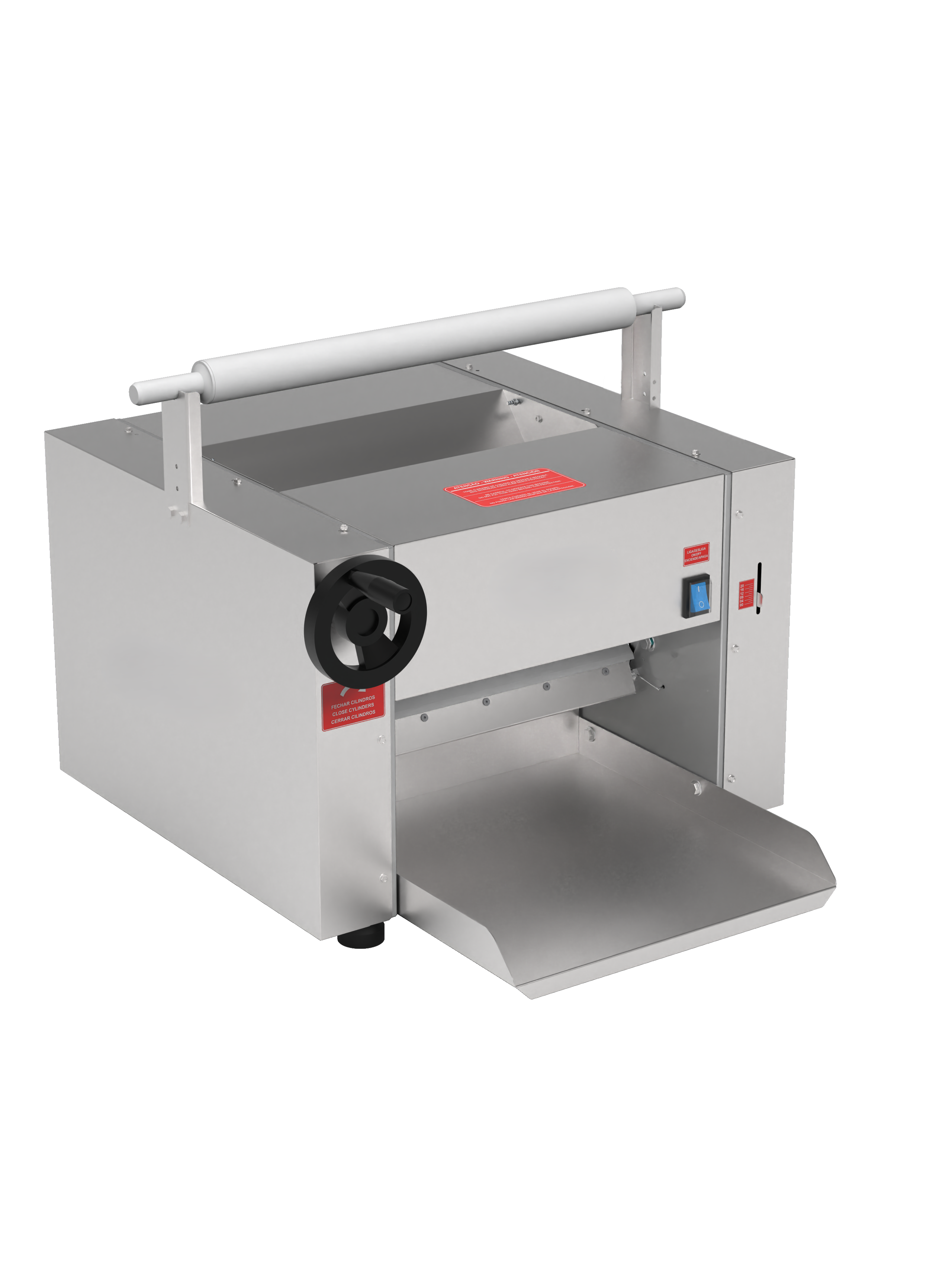 CLM-390 Dough Roller & Sheeter table top. 16'' roll width. 16 lbs dough capacity.