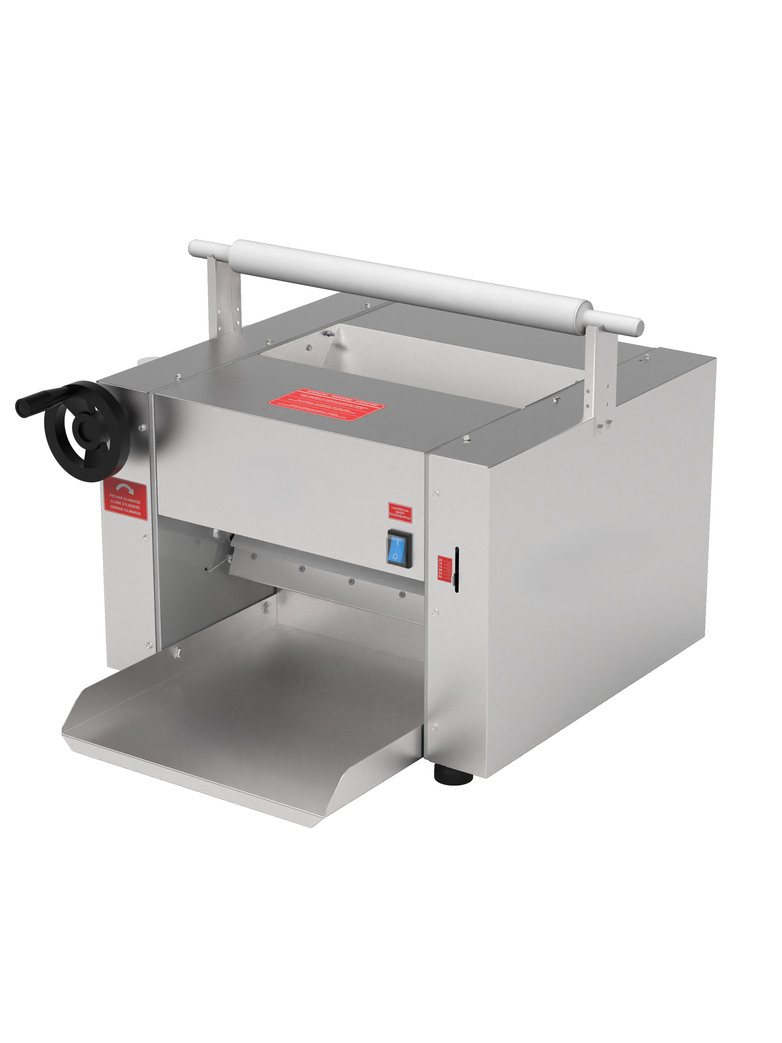 CLM-390 Dough Roller & Sheeter table top. 16'' roll width. 16 lbs dough capacity.