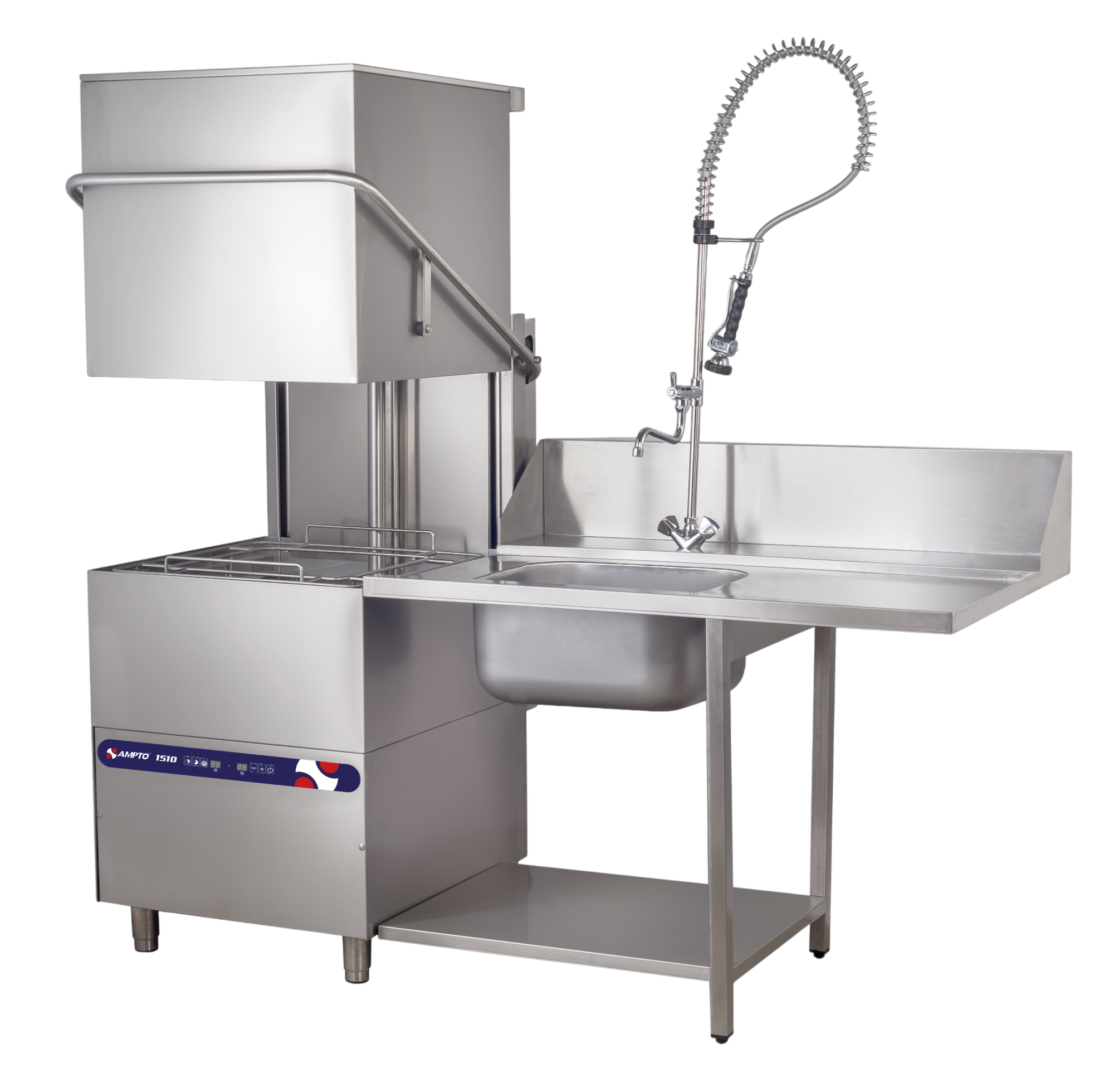 1510 Dishwasher, hood type, 34-5/8"W, high temperature, with 8.6kW booster heater, up to (30) racks per hour,