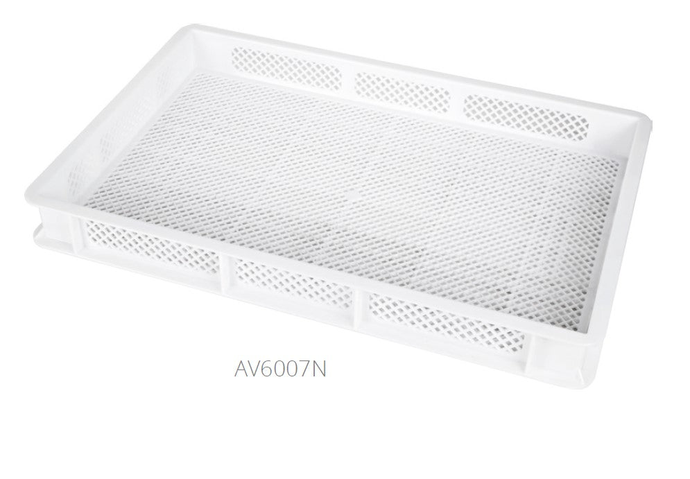 AV6007N - Plastic perforated basket 24x16" (60x40cm) white color