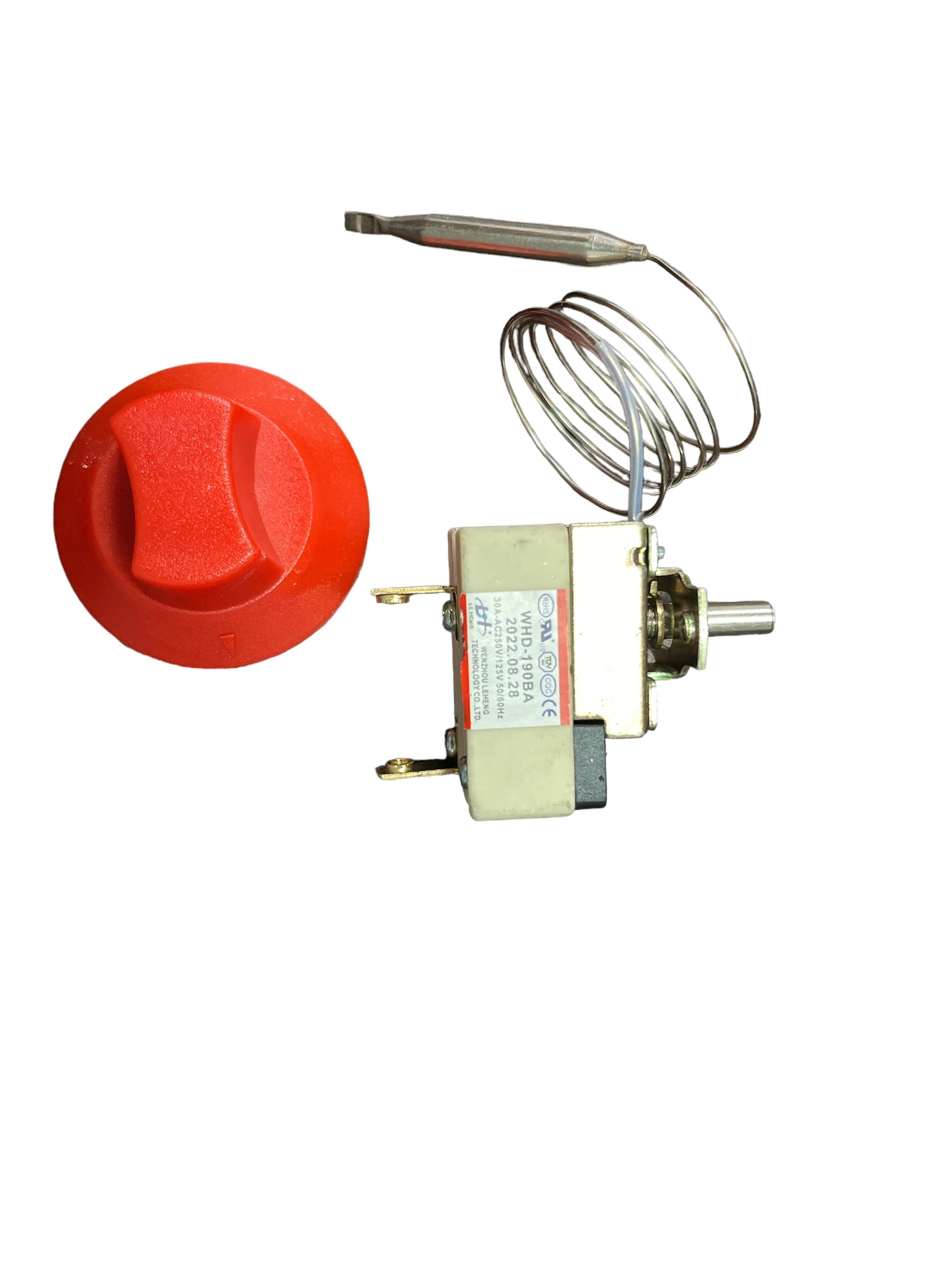 RCRO144 THERMOSTAT ASSEMBLY 50-200C 30A (W/DIAL PLATE, RED KNOB AND SCREWS) 51.490.22318-7