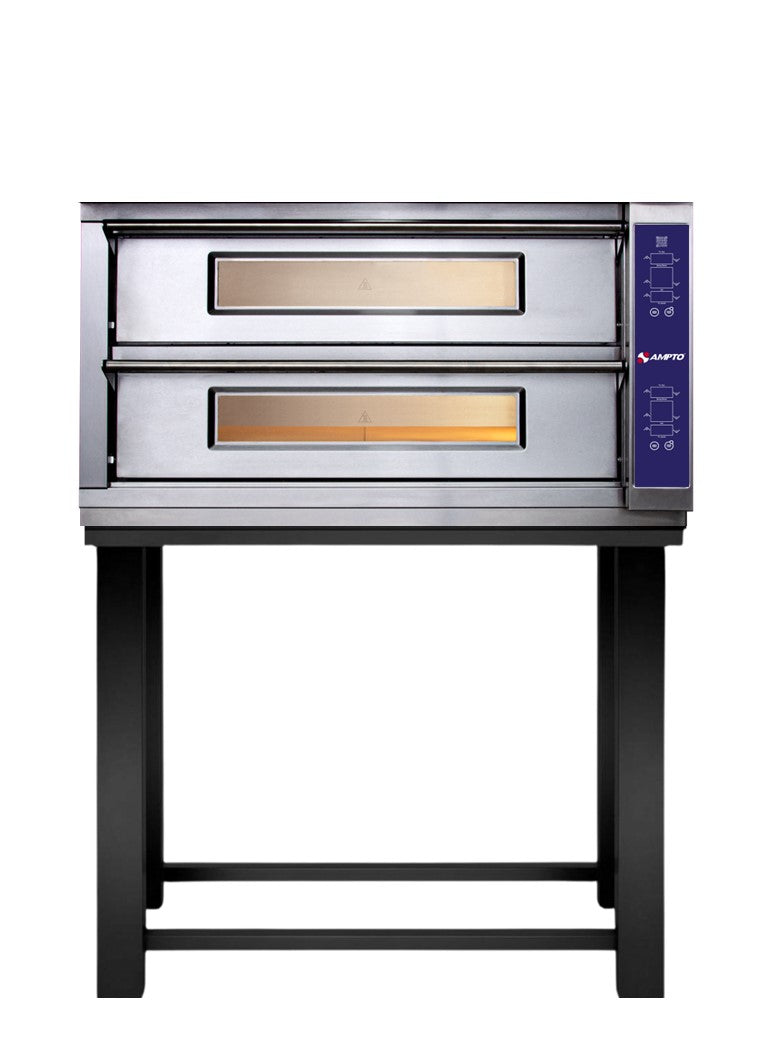 PZA-12US AMPTO Electric Pizza oven double deck 12 pizza capacity (12''). ETL.