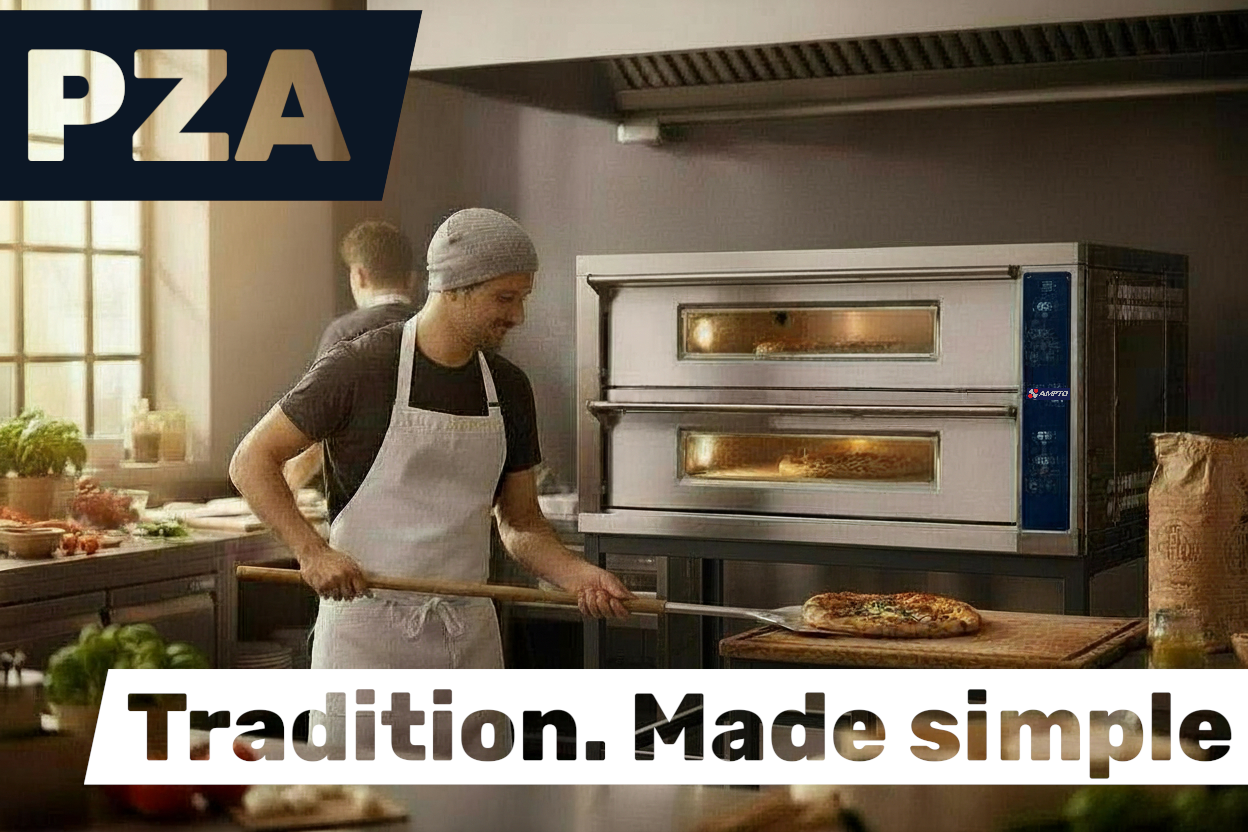PZA-8US AMPTO Electric Pizza oven double deck 8 pizza capacity  (12''). ETL.