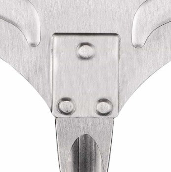 742F/21/150 - ROUND PIZZA SHOVEL PERFORATED SS -18/10- DIAM. 5.90" W/STEEL PLASTIC SLIDING  HANDLE 59.05"
