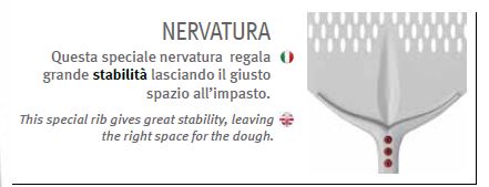 752F36 - TULIP, SQUARE PERFORATED PIZZA SHOVEL, MADE OF ANODIZED ALUMINIUM, 14.17" X 14.17", HANDLE 47.24"