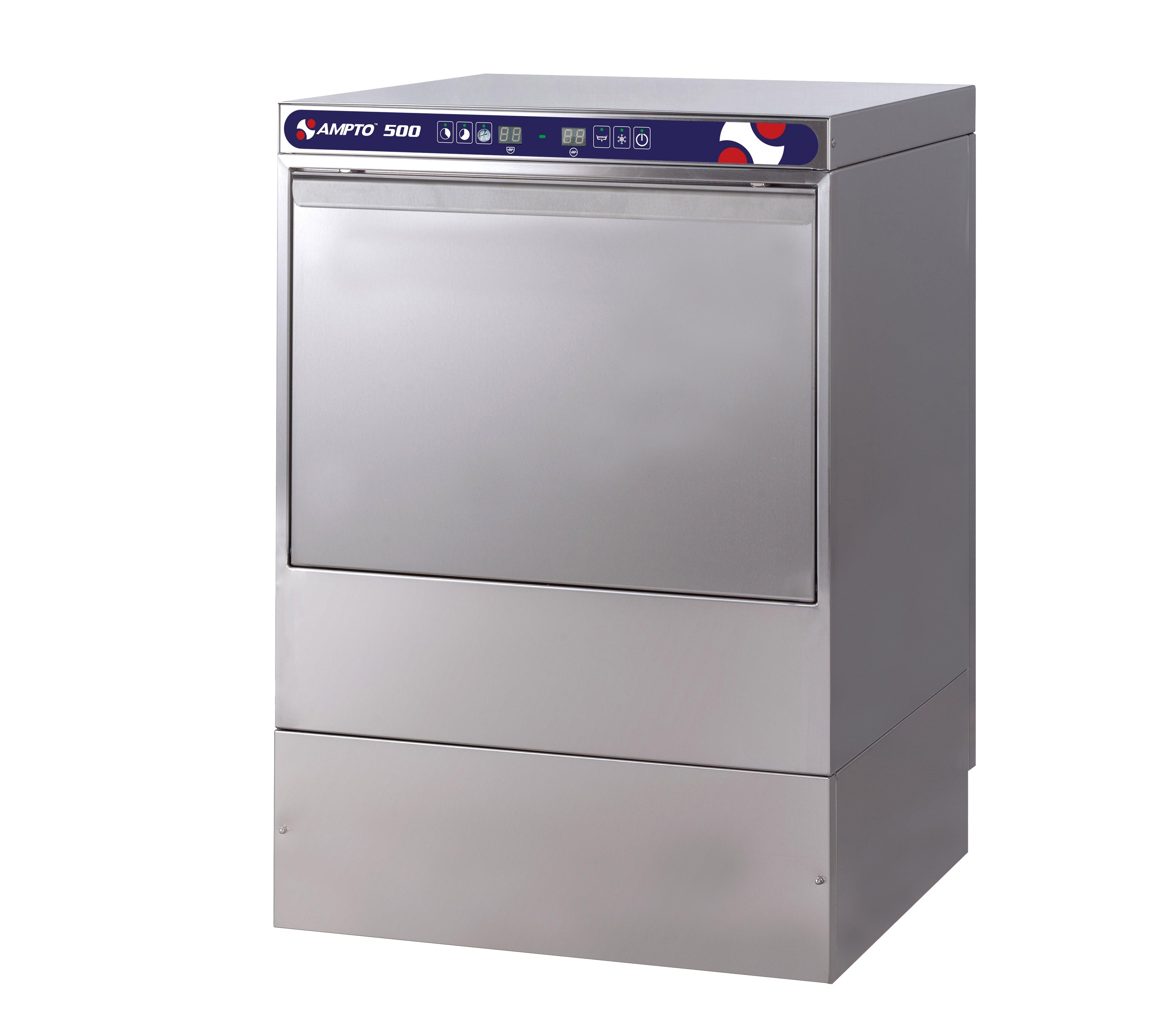 500  - Undercounter Dishwasher, door type, front loading,  23-5/8"W, (20/30 or 60) racks/hour capacity, high temp - AMPTO