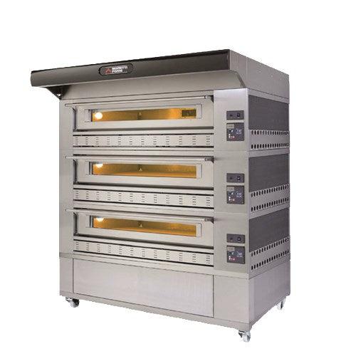 P150G A3 Gas Pizza Oven P150G 58'' x 34'' x 7'' (Chamber) 3 Decks w/ enclosed base - AMPTO